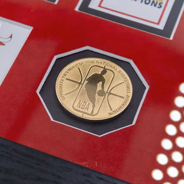 Michael Jordan Chicago Bulls 6x NBA Finals Champ Bronze Coin Framed NBA Photo view 4