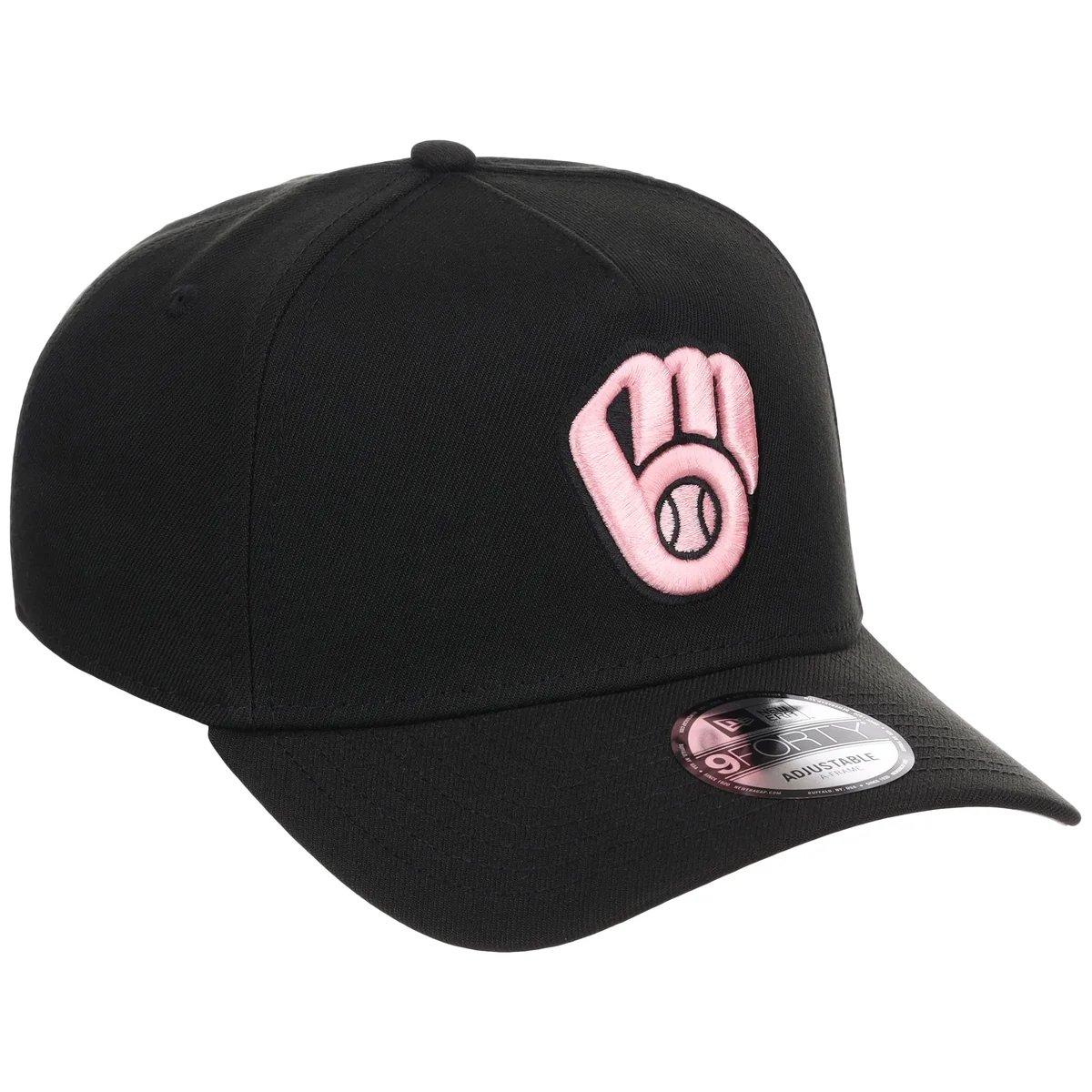 Milwaukee Brewers MLB Black x Pink FASHION CORE New Era 9FORTY A-Frame front view