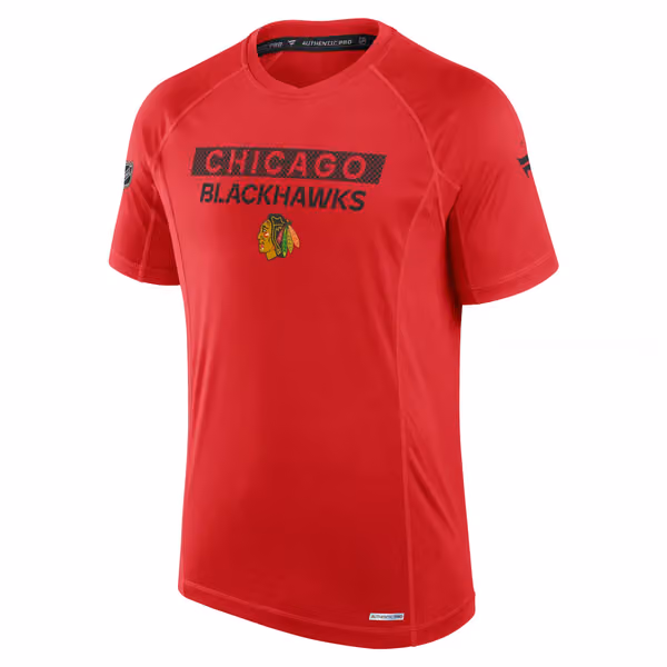 Chicago Blackhawks 2024/25 Authentic Pro Rink Tech NHL T-Shirt Red view 1