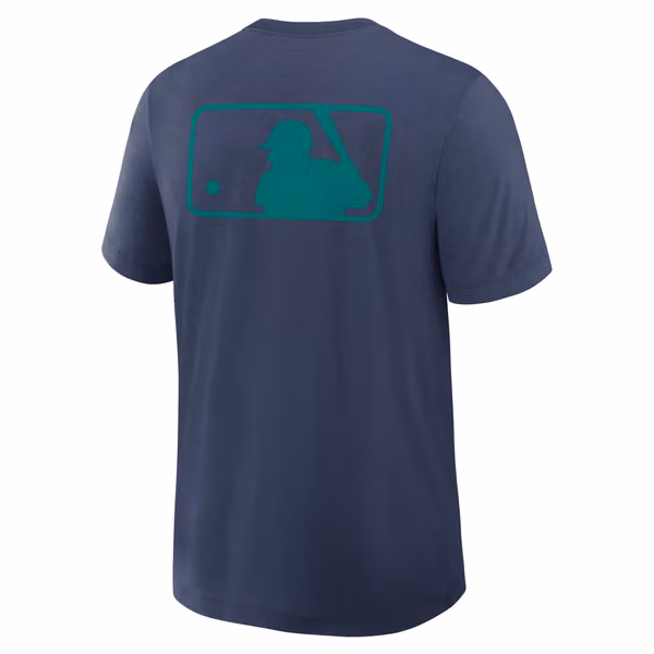 Seattle Mariners Early Work 2025 MLB Authentic Nike Tri-Blend T-Shirt Navy view 3