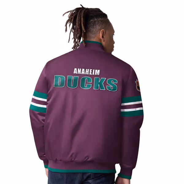 Anaheim Ducks Starter Scout Varsity NHL Jacket Purple view 2