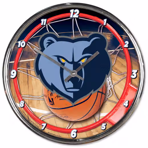 Memphis Grizzlies WinCraft Chrome NBA Wall Clock view 1