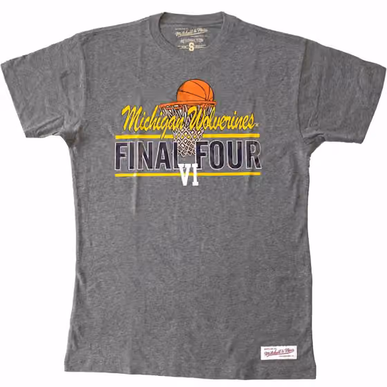 Michigan Wolverines Final Four March Madness NCAA T-Shirt Gray view 1