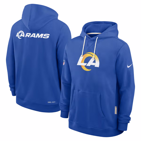 Los Angeles Rams 2025 NFL Sideline Standard Issue Hoodie Blue view 1