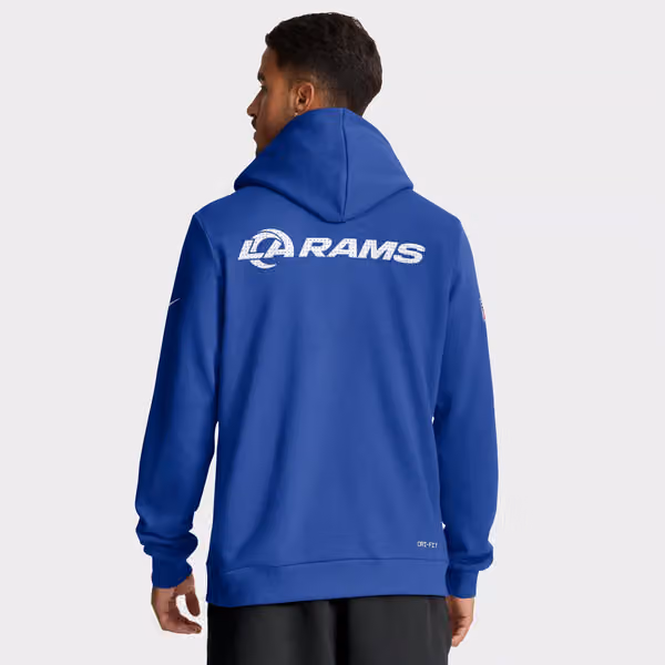 Los Angeles Rams 2025 NFL Sideline Standard Issue Hoodie Blue view 3