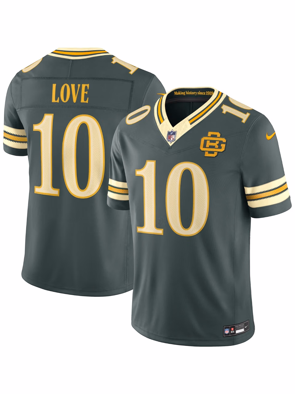 Jordan Love #10 Green Bay Packers 2026 Rivalries Stitched Limited NFL Jersey Green view 1