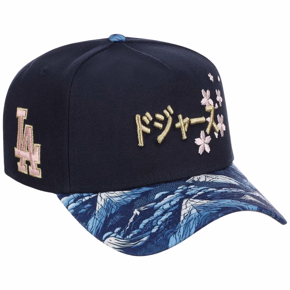 Los Angeles Dodgers Pacific Canvas New Era 9FORTY (Dark Royal/Multi) front view