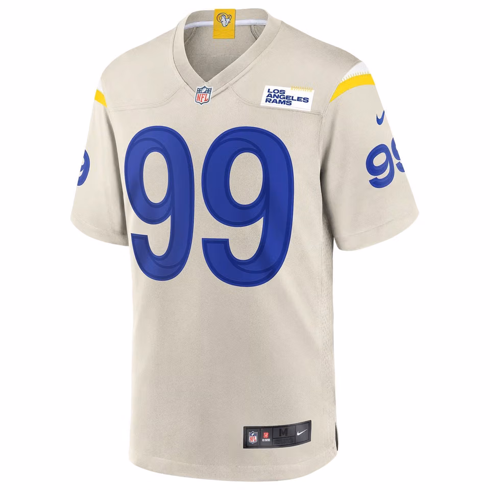 Aaron Donald #99 Los Angeles Rams Nike Game NFL Jersey Bone view 2