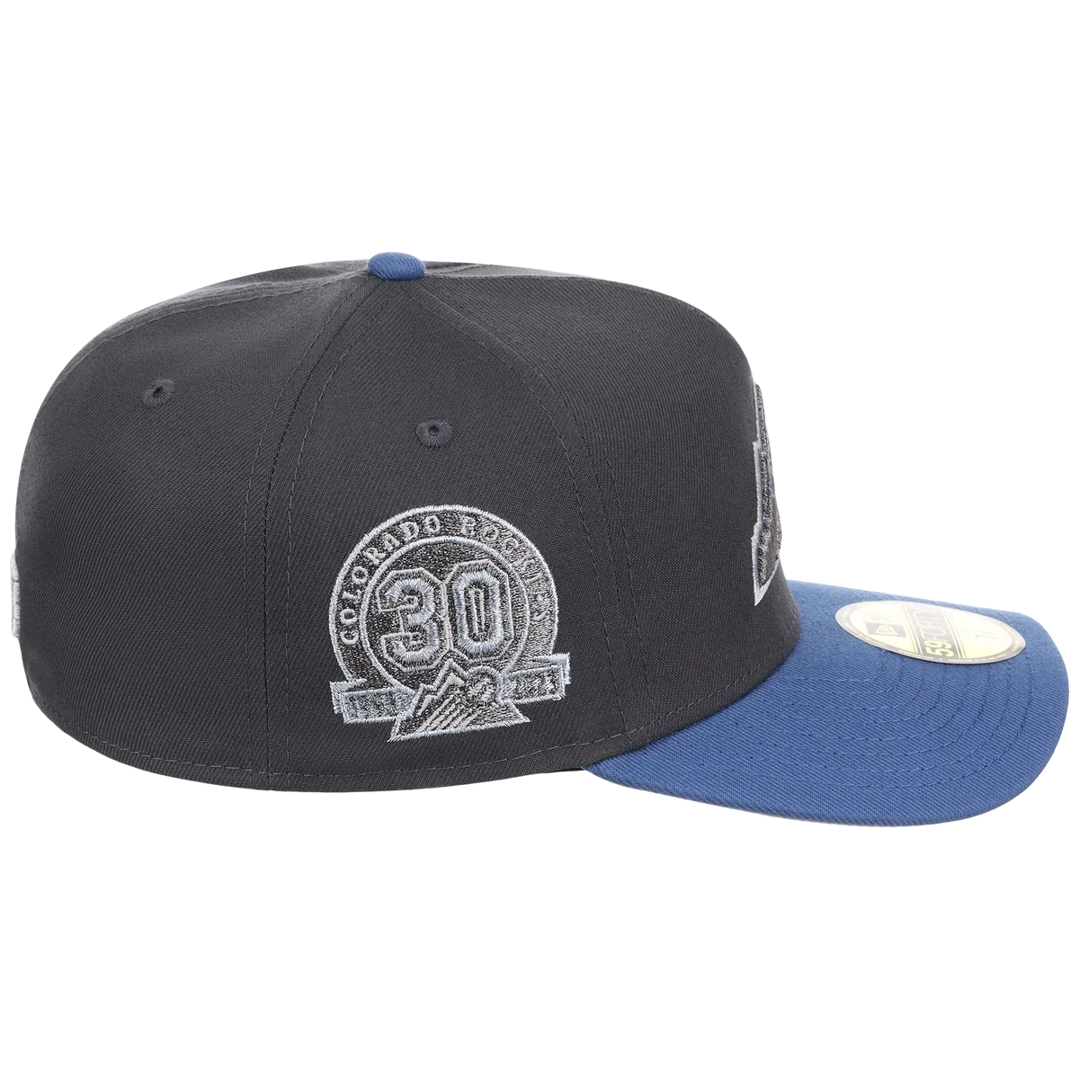 Colorado Rockies MLB Indigo Steel New Era 59FORTY detail view