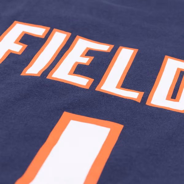 Justin Fields #1 Chicago Bears Iconic Player NFL T-Shirt Navy view 4