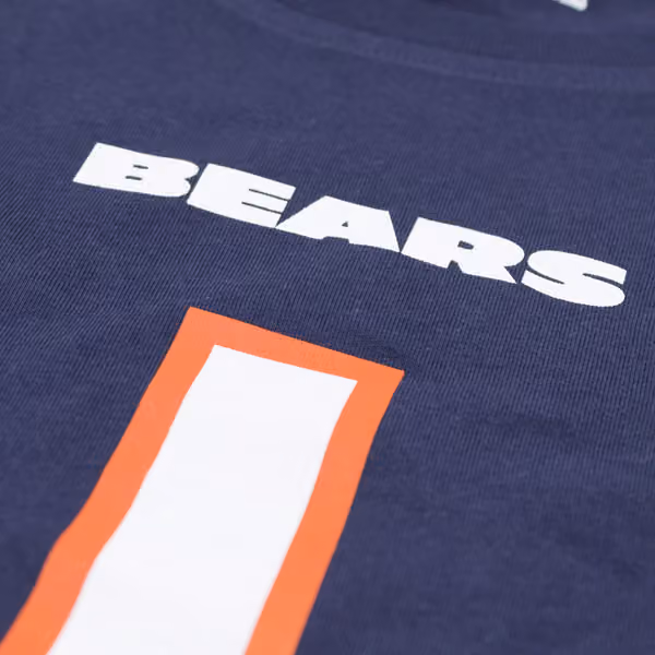 Justin Fields #1 Chicago Bears Iconic Player NFL T-Shirt Navy view 5