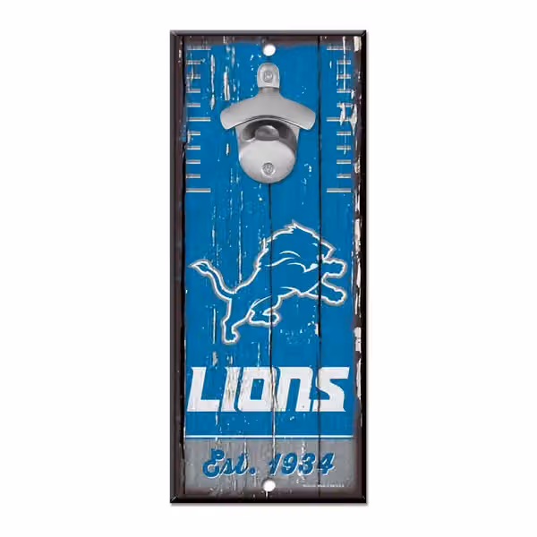 Detroit Lions NFL Bottle Opener Sign view 1