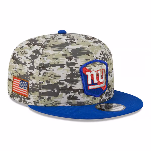 New York Giants Camo 2023 NFL Salute to Service New Era 9FIFTY Snapback Cap product photo