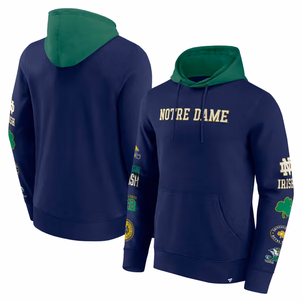 Notre Dame Fighting Irish Colorblock Badge NCAA Hoodie view 1