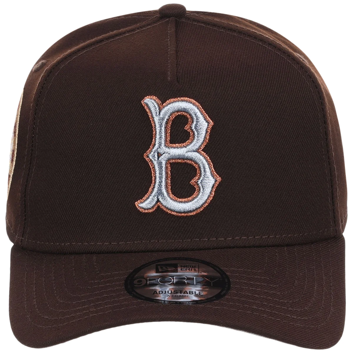 Brooklyn Dodgers MLB Frosted Bark New Era 9FORTY A-Frame detail view
