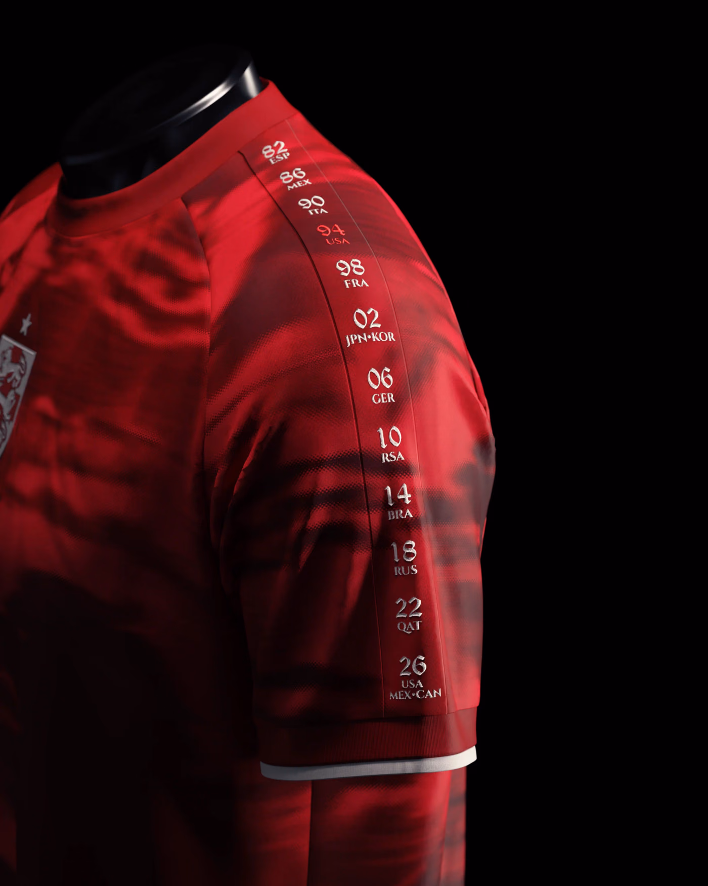 Jersevo Custom Personalized England Away Heritage Jersey (2026WC Edition) left sleeve detail