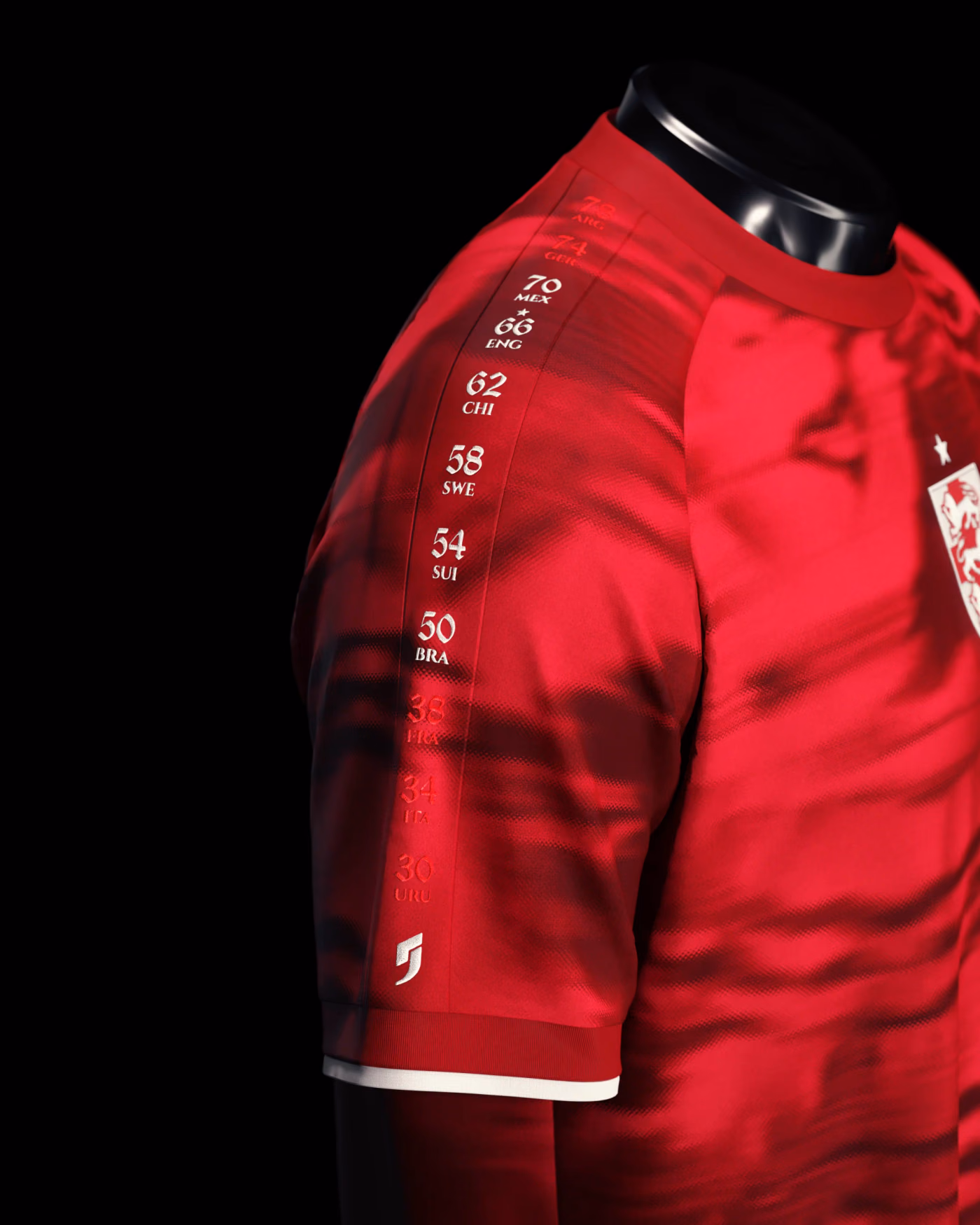 Jersevo Custom Personalized England Away Heritage Jersey (2026WC Edition) right sleeve detail