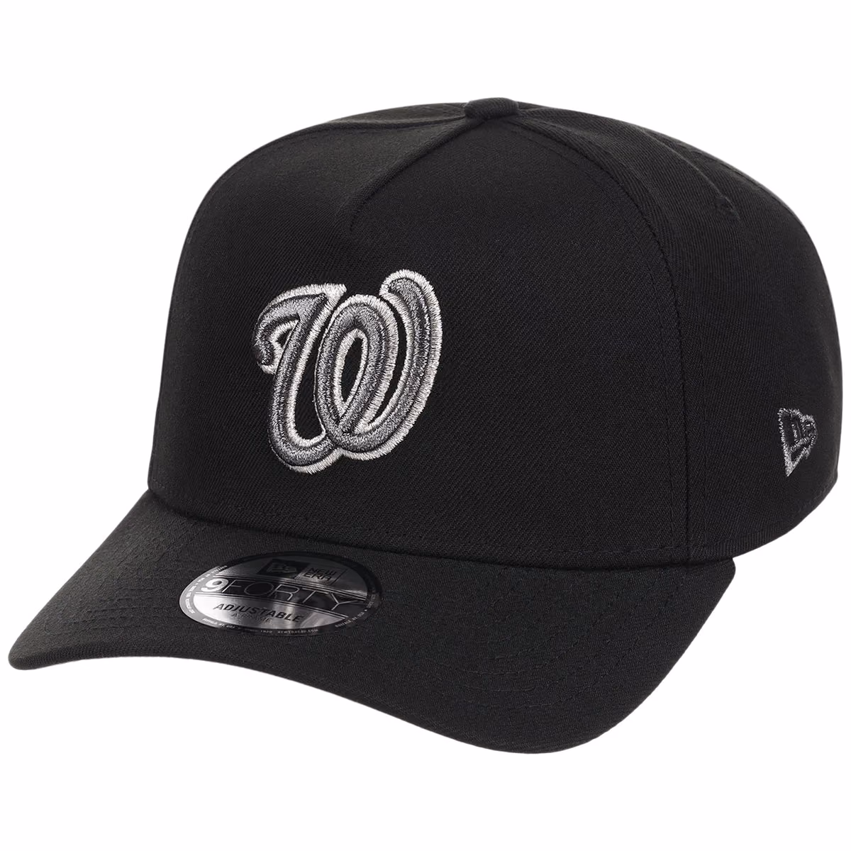 Washington Nationals MLB Liquid Titanium New Era 9FORTY A-Frame detail view