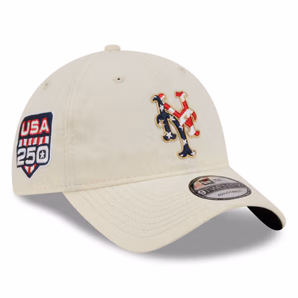 New York Mets 4th of July USA 250 9TWENTY Adjustable Cap Cream product photo