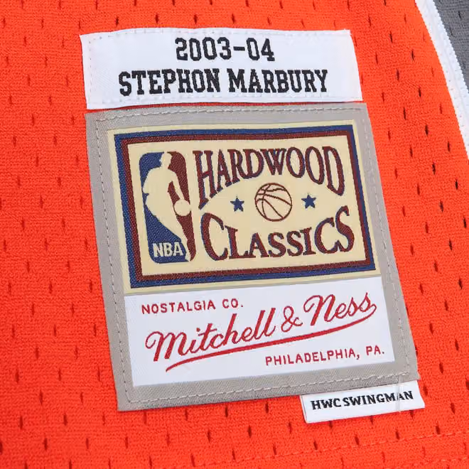 Stephon Marbury #3 Phoenix Suns 2003-04 Mitchell & Ness Swingman NBA Jersey Orange view 3
