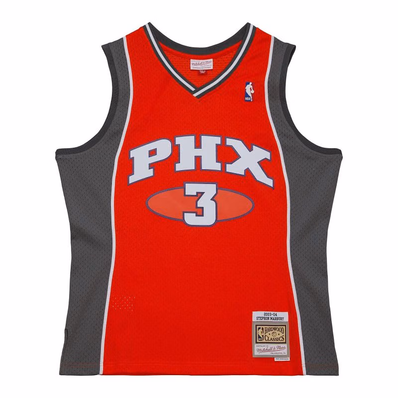 Stephon Marbury #3 Phoenix Suns 2003-04 Mitchell & Ness Swingman NBA Jersey Orange view 1