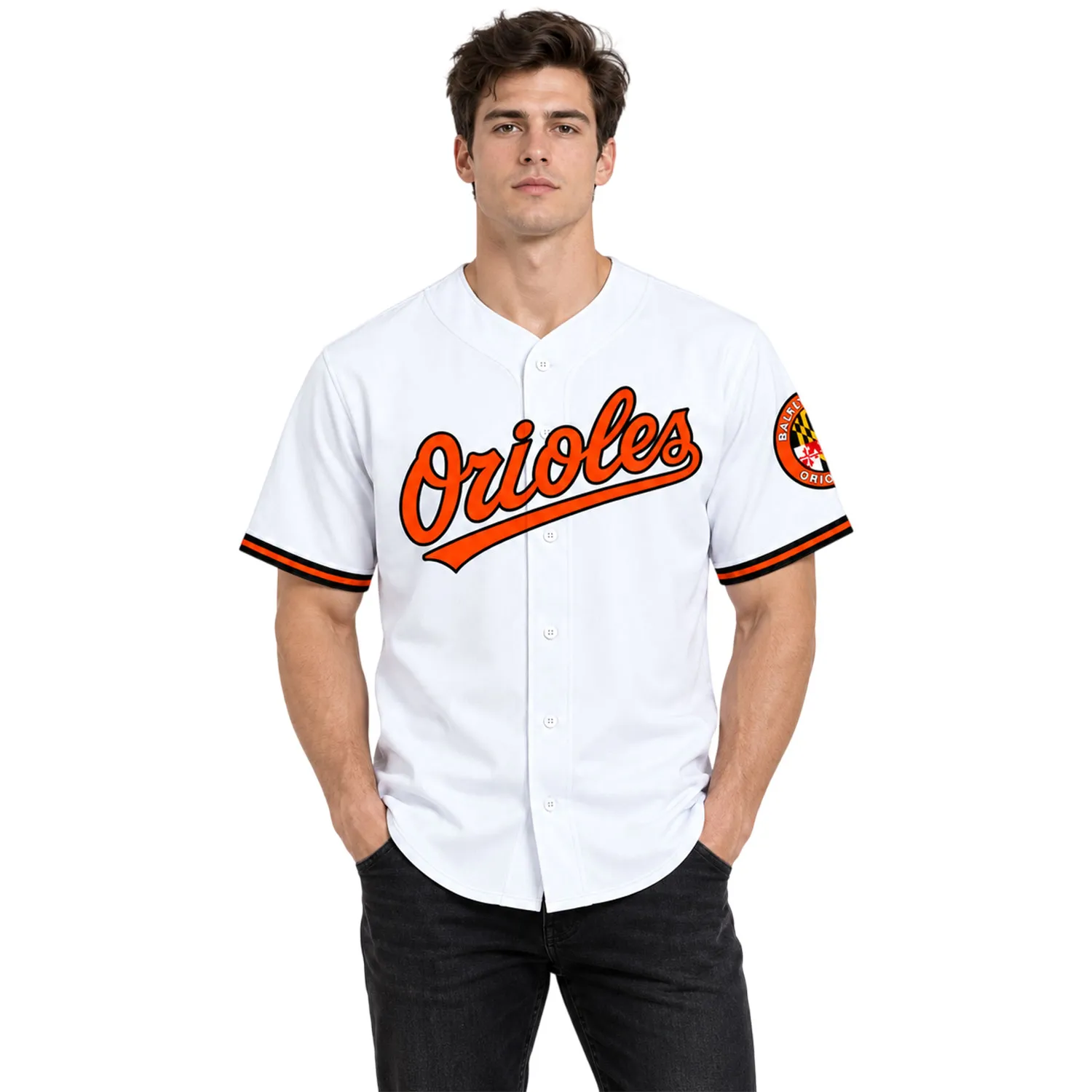 Kids Baltimore Orioles White Jersey Custom Legendary Team Spirit