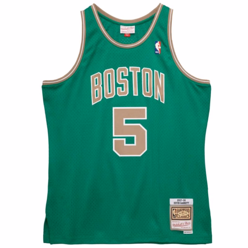 Kevin Garnett #5 Boston Celtics 2007-08 St. Patrick's Day Swingman NBA Jersey Green view 1