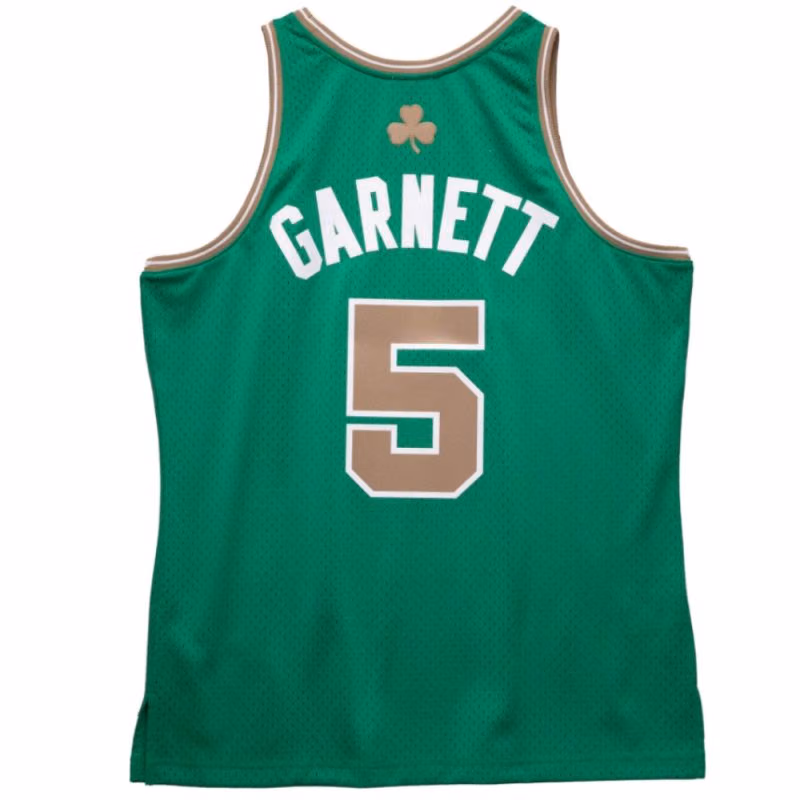 Kevin Garnett #5 Boston Celtics 2007-08 St. Patrick's Day Swingman NBA Jersey Green view 2