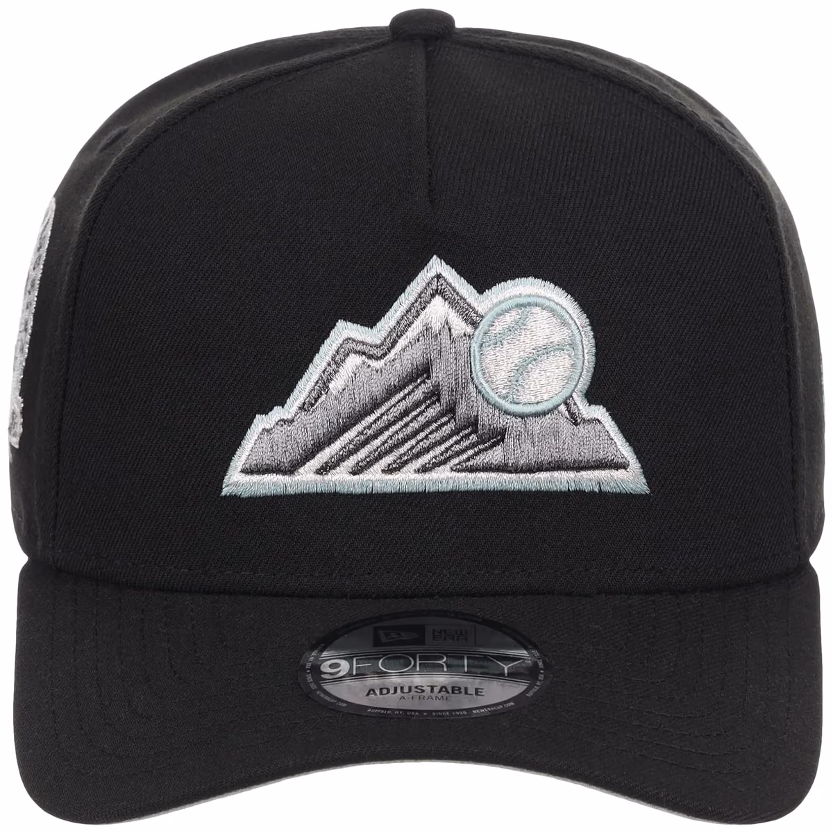 Colorado Rockies MLB Alpine Snow New Era 9FORTY A-Frame detail view