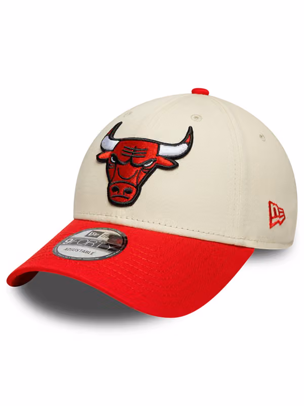 Chicago Bulls Color Block 9FORTY Adjustable NBA Cap Cream/Red product photo
