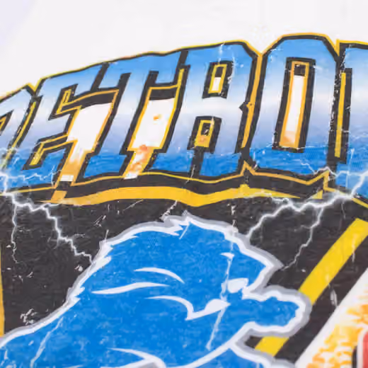 Detroit Lions Fireball Oversized NFL T-Shirt White view 3