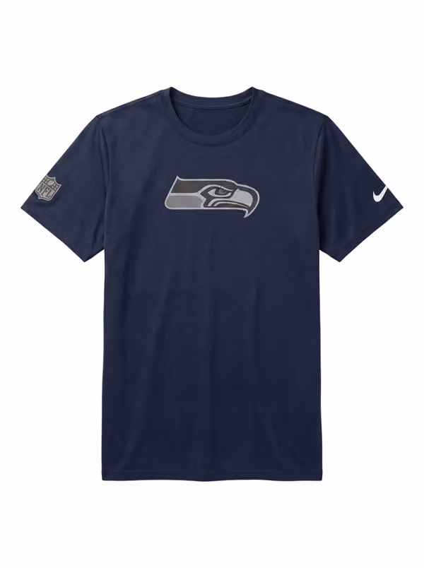 Seattle Seahawks 2026 NFL Sideline Lead The Charge Legend T-Shirt Navy view 1