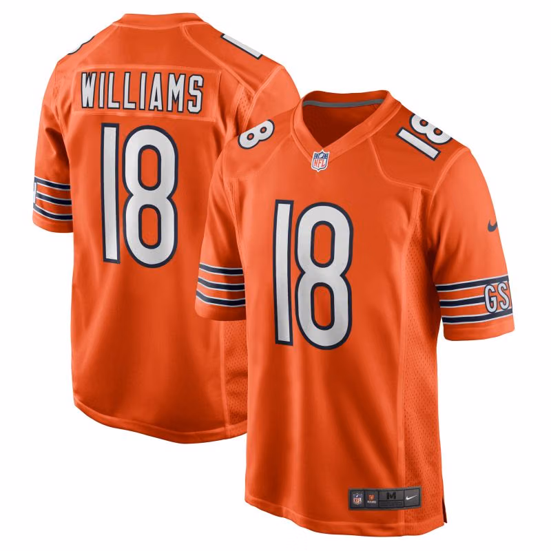 Caleb Williams #18 Chicago Bears Game NFL Jersey Alternate Orange view 1