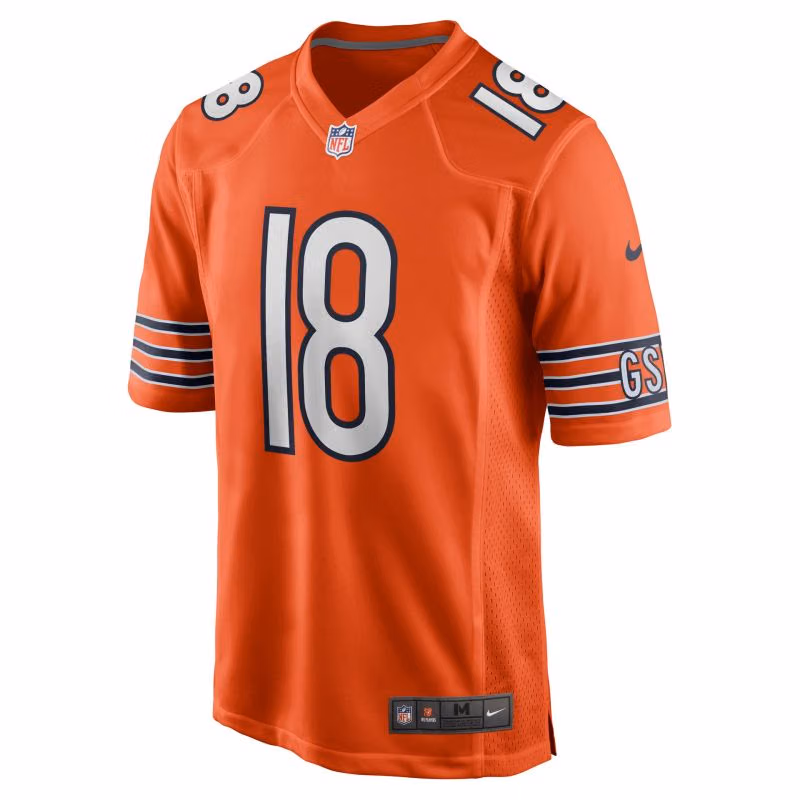 Caleb Williams #18 Chicago Bears Game NFL Jersey Alternate Orange view 2