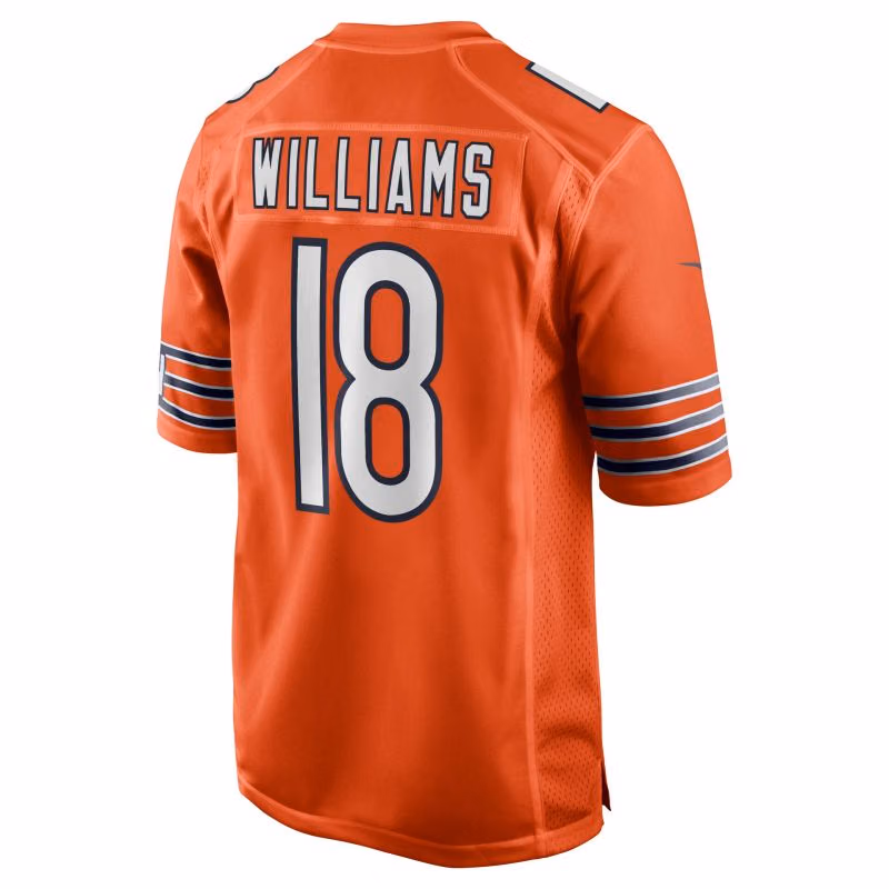 Caleb Williams #18 Chicago Bears Game NFL Jersey Alternate Orange view 3