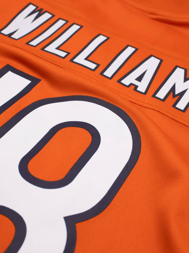 Caleb Williams #18 Chicago Bears Game NFL Jersey Alternate Orange view 4