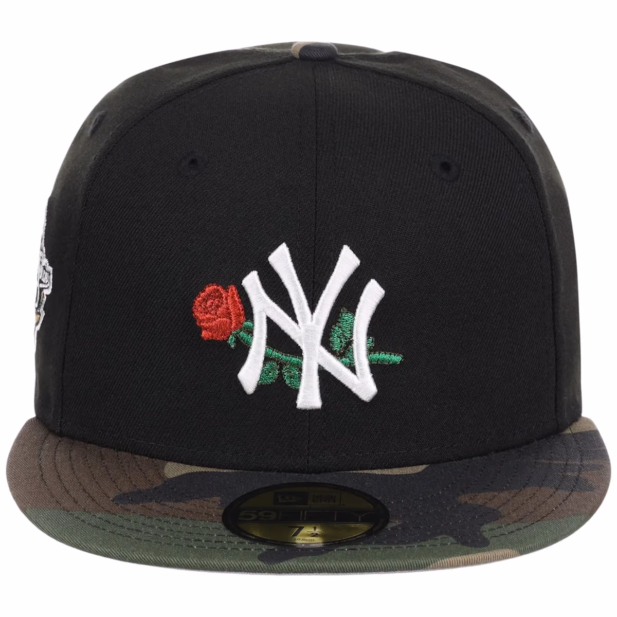 New York Yankees 'Concrete Roses' New Era 59FIFTY (Black/Woodland) detail view