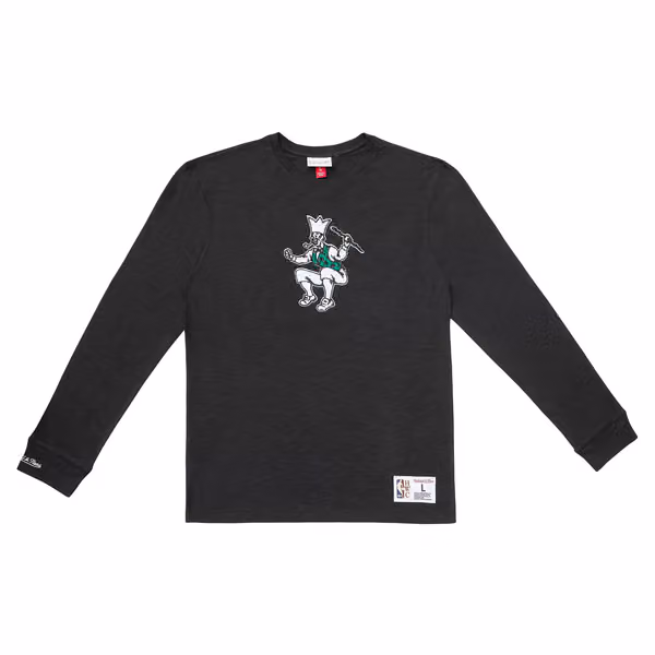 Boston Celtics Mitchell & Ness Legendary Slub NBA Long Sleeve Shirt Black view 1