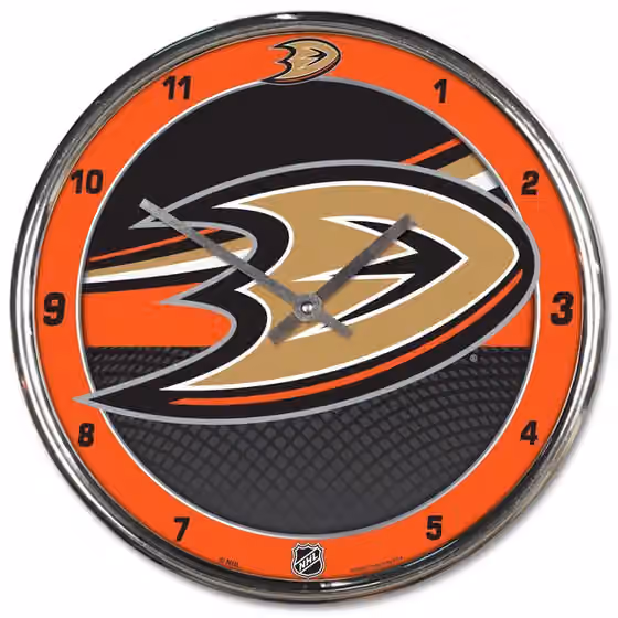 Anaheim Ducks Chrome NHL Wall Clock view 1