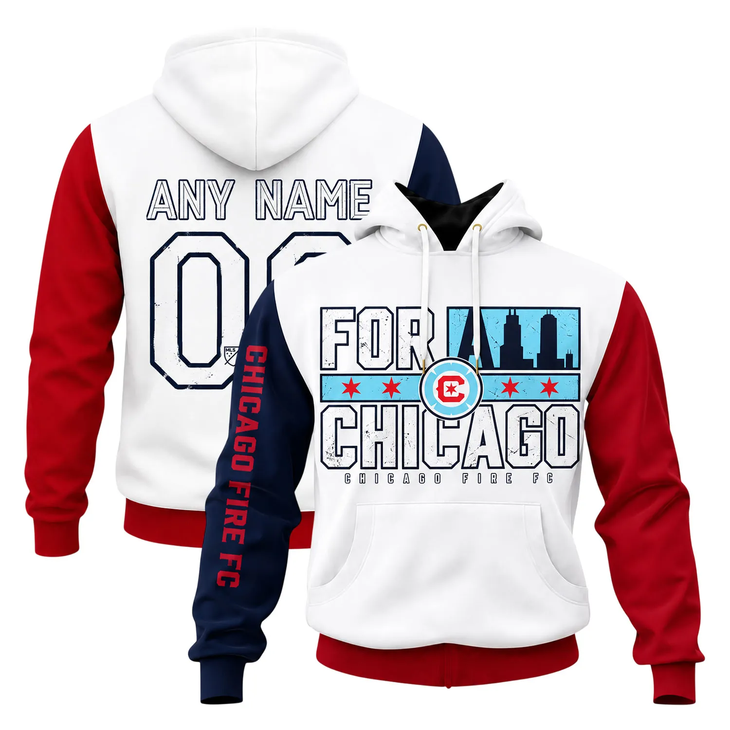 Chicago Fire Pullover Custom Name and Number - Exclusive Fleece Sweatshirt