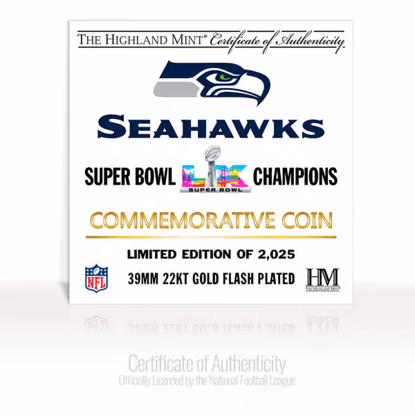 Seattle Seahawks Super Bowl LX Gold Commemorative Coin view 4
