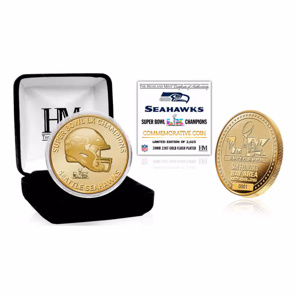 Seattle Seahawks Super Bowl LX Gold Commemorative Coin view 1