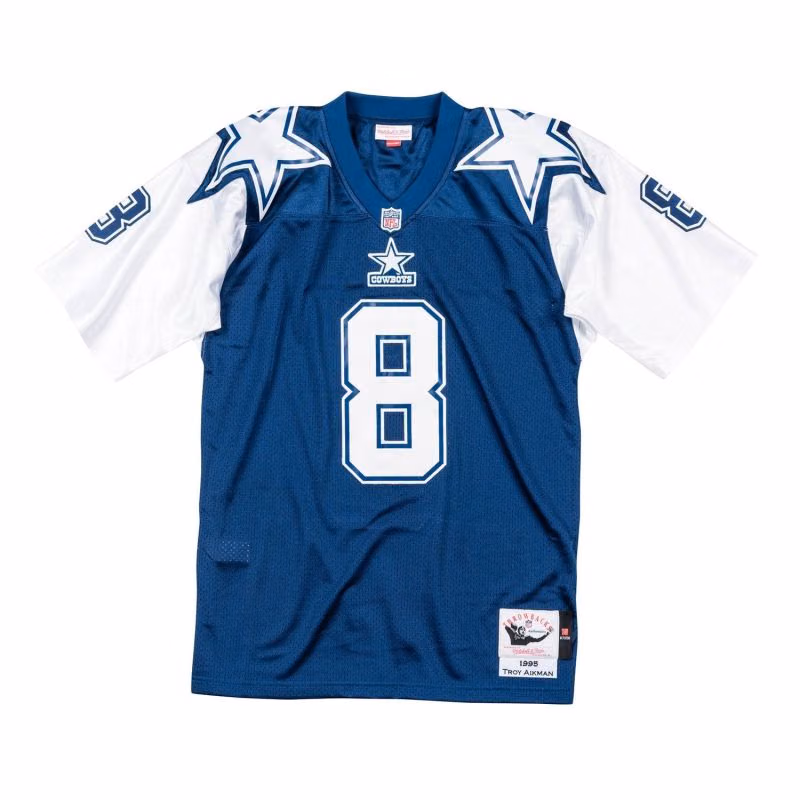 Troy Aikman #8 Dallas Cowboys 1995 Authentic Throwback NFL Jersey view 2