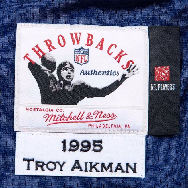 Troy Aikman #8 Dallas Cowboys 1995 Authentic Throwback NFL Jersey view 4