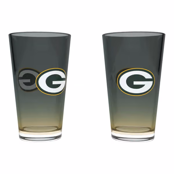 Green Bay Packers Team Color NFL Pint Glass Set (2-Piece) view 1