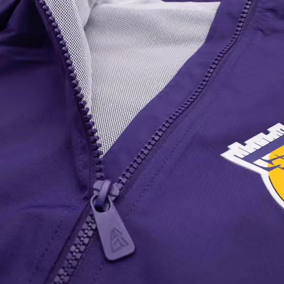 Los Angeles Lakers NBA Quarter Zip Windbreaker Jacket Purple view 4