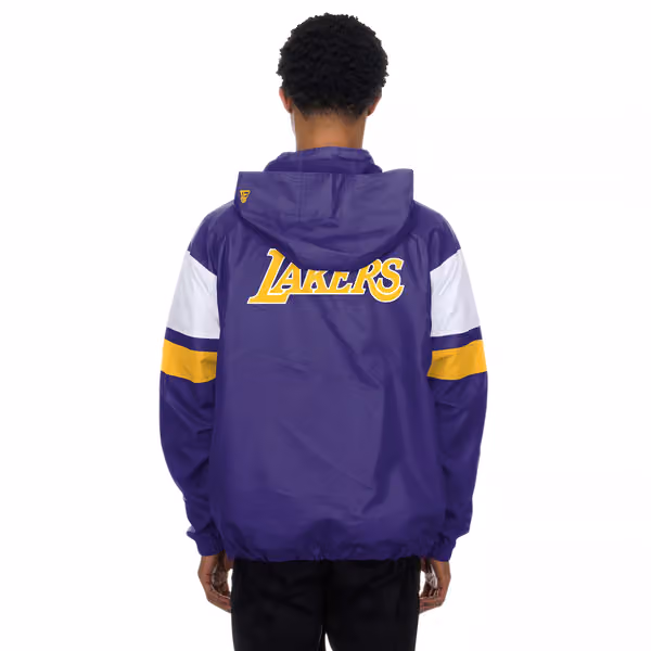 Los Angeles Lakers NBA Quarter Zip Windbreaker Jacket Purple view 2