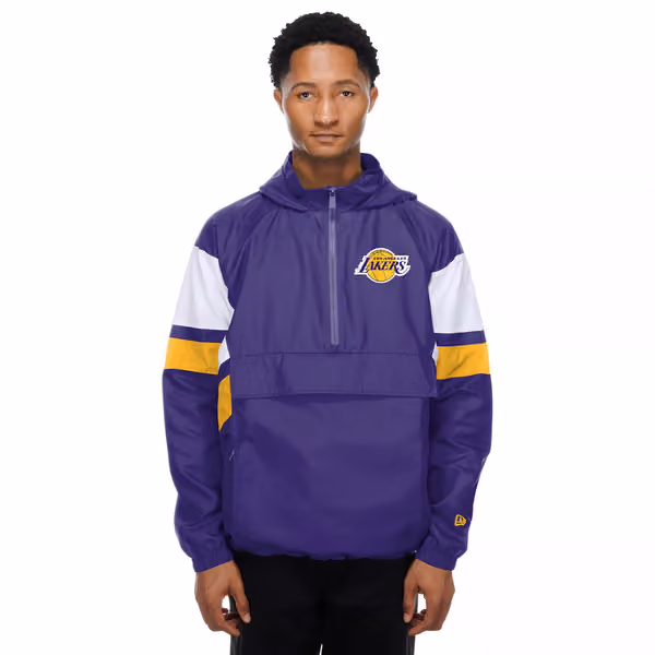 Los Angeles Lakers NBA Quarter Zip Windbreaker Jacket Purple view 1