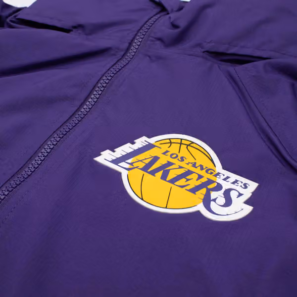 Los Angeles Lakers NBA Quarter Zip Windbreaker Jacket Purple view 3