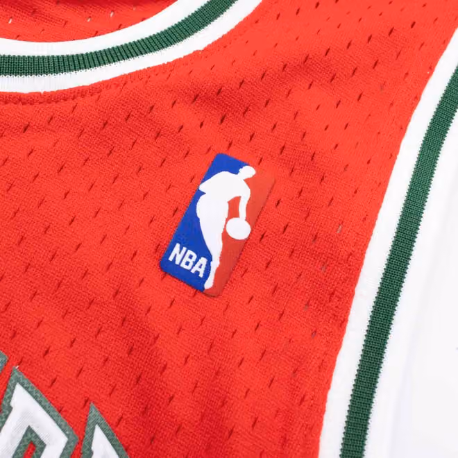 Giannis Antetokounmpo #34 Milwaukee Bucks 2014-15 Mitchell & Ness Swingman NBA Jersey Red view 5